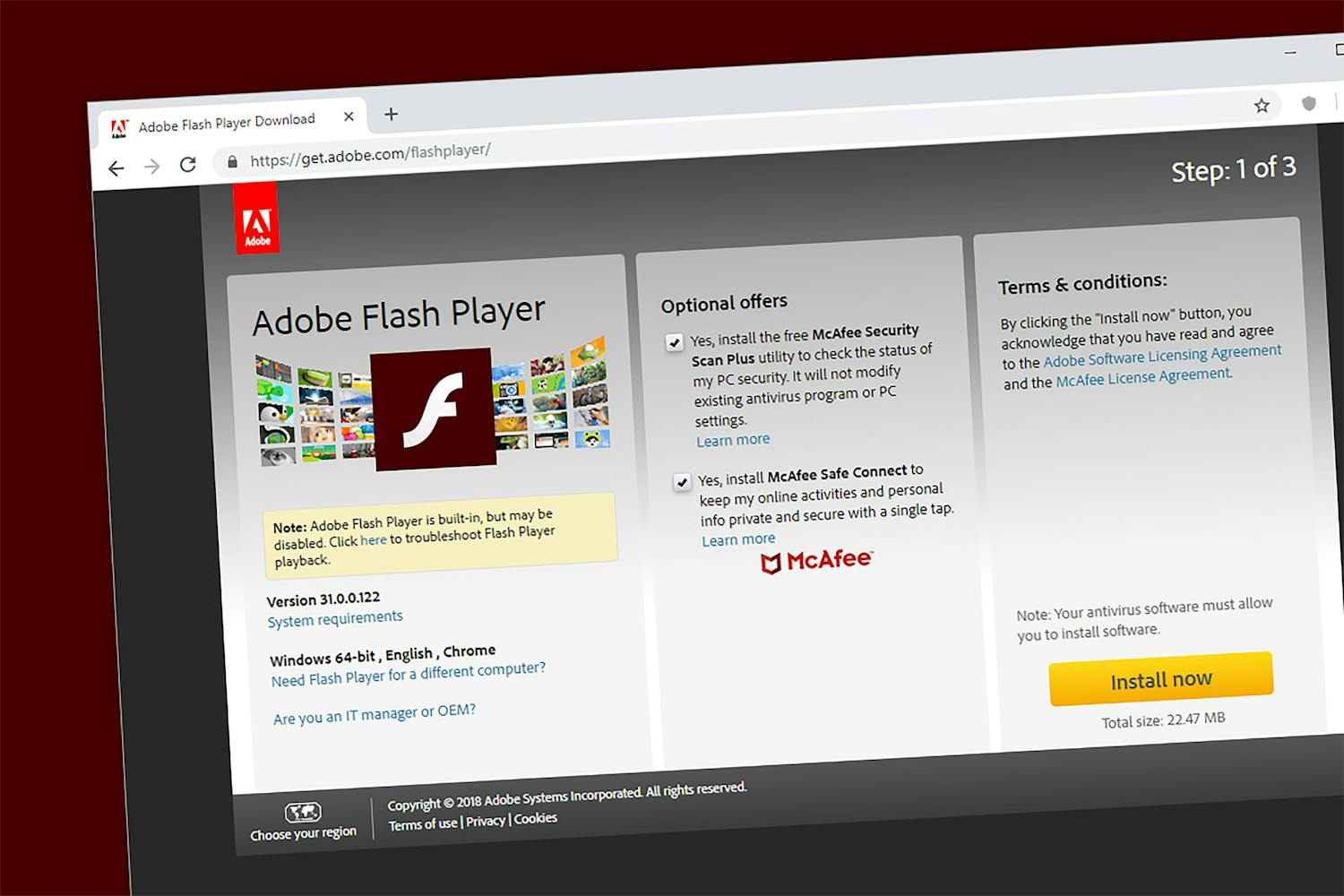 Adobe Flash Player Flash Player i Windows.